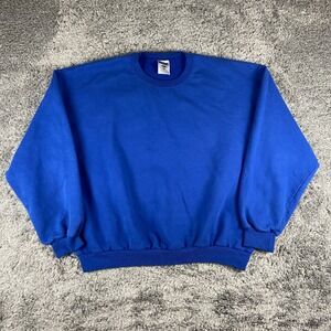 Vintage Jerzees Crewneck Sweatshirt Mens XL Blue Blank NuBlend Pullover 90s